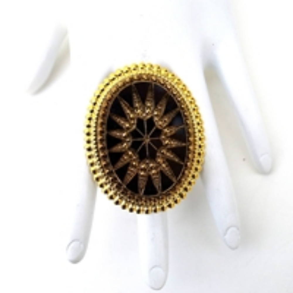 GASOLINE GLAMOUR GOLD STARBURST RING - Picture 2 of 2